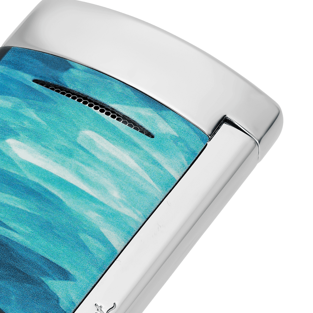 S.T. Dupont Minijet Geode Blue & Chrome Lighter 2
