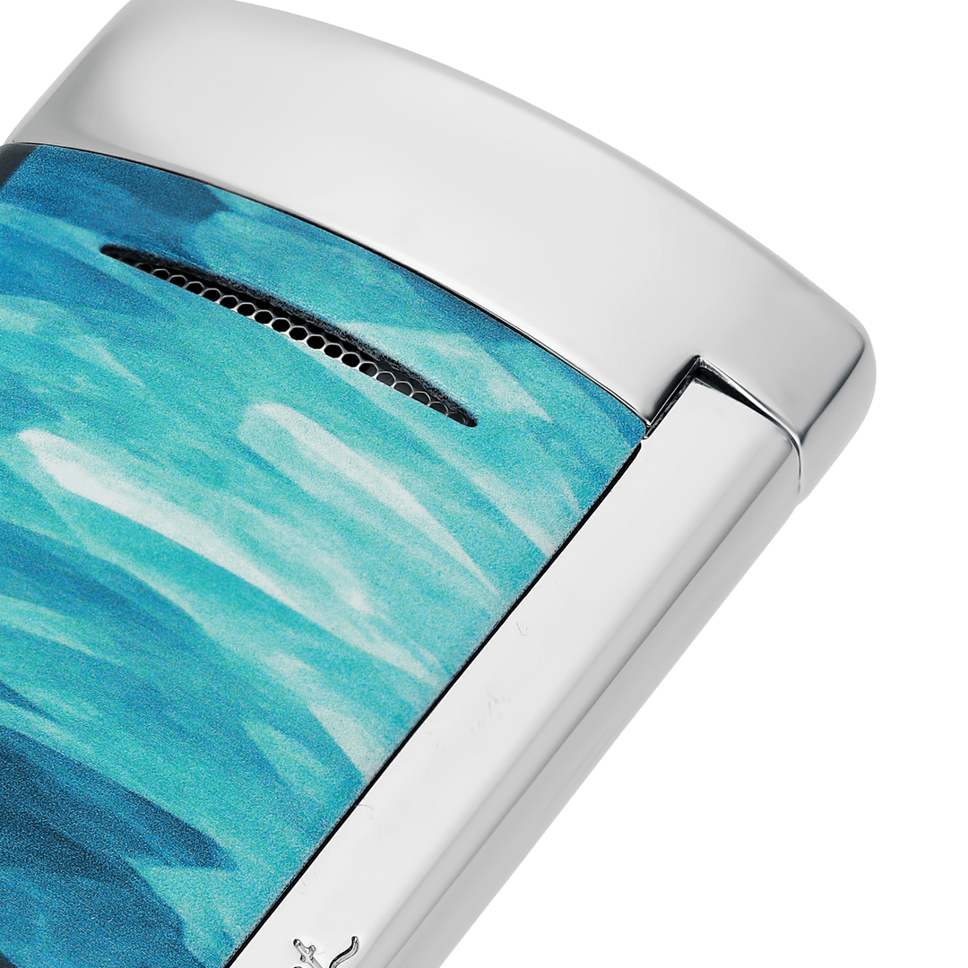 S.T. Dupont Minijet Geode Blue & Chrome Lighter 2