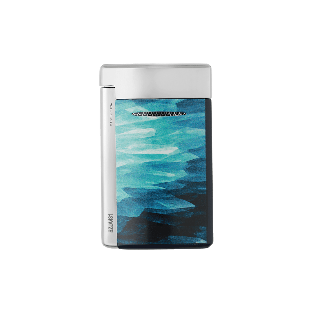 S.T. Dupont Minijet Geode Blue & Chrome Lighter 3