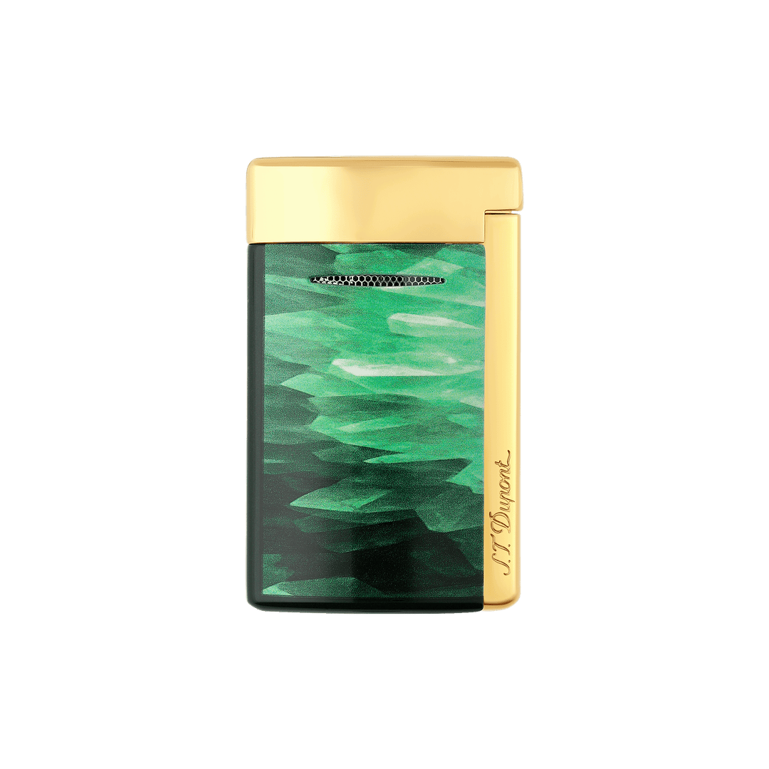 S.T. Dupont Minijet Geode Green & Golden Lighter