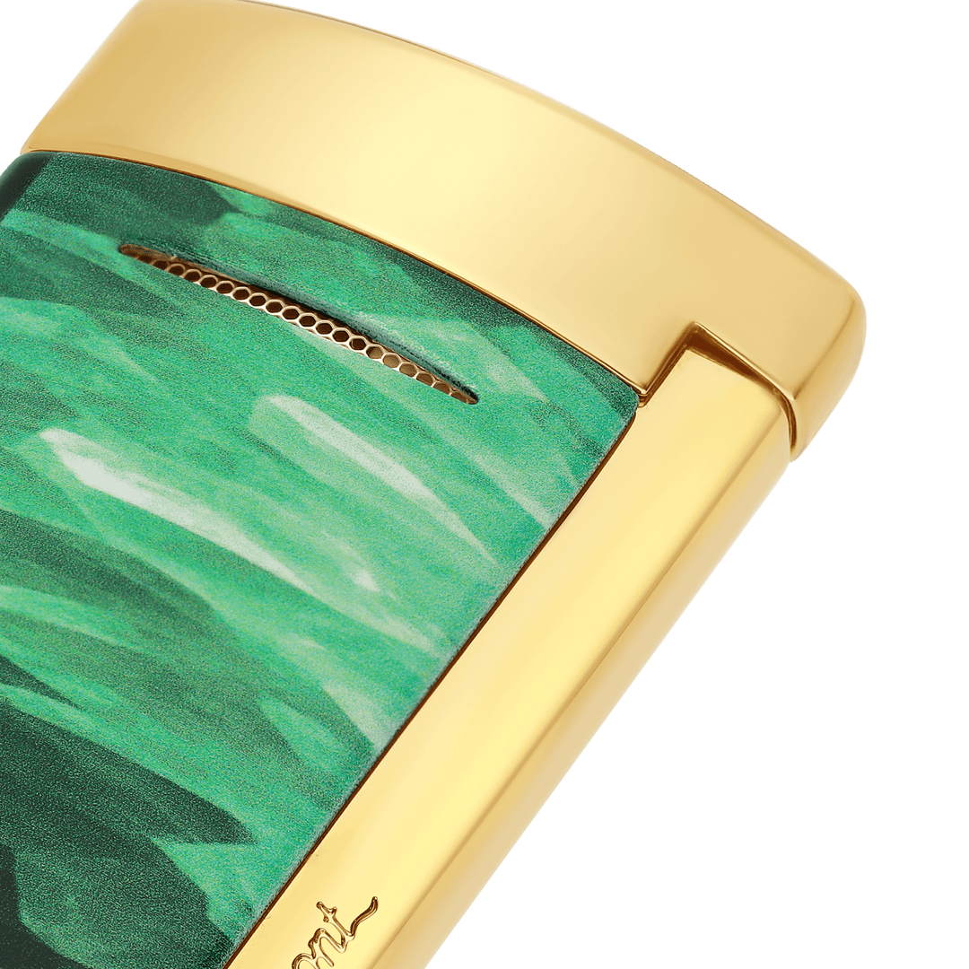 S.T. Dupont Minijet Geode Green & Golden Lighter 2