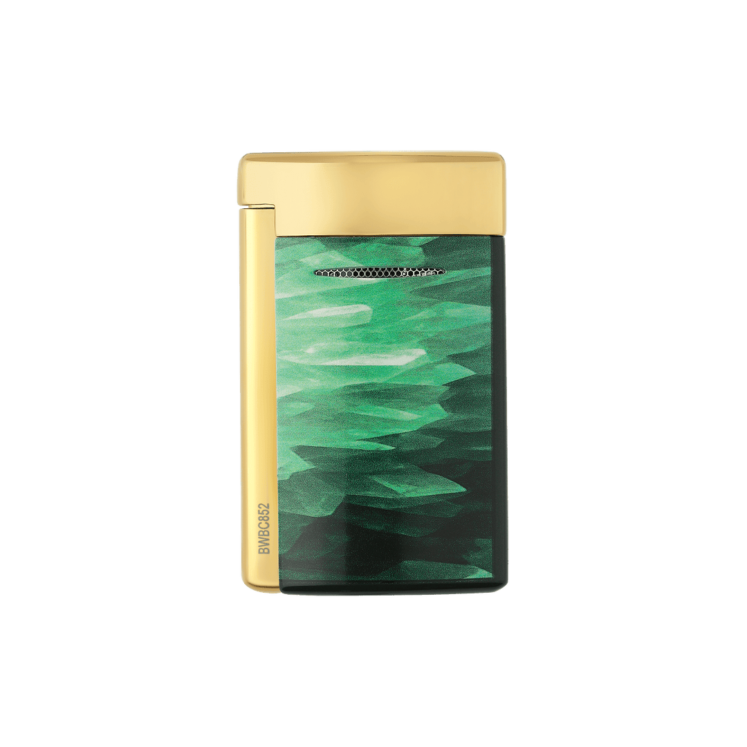 S.T. Dupont Minijet Geode Green & Golden Lighter 3