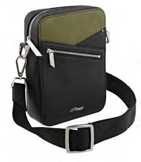 S.T. Dupont Neo Capsule Zippered Crossbody Bag Black & Khaki