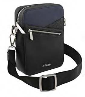 S.T. Dupont Neo Capsule Zippered Crossbody Bag Black & Navy Blue