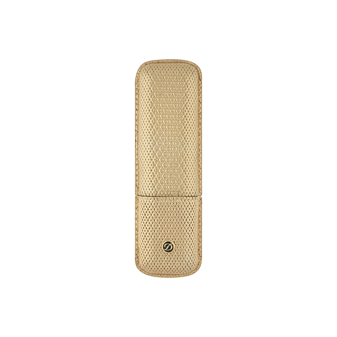 S.T. Dupont Rigid Two-Pen Case Golden Mesh