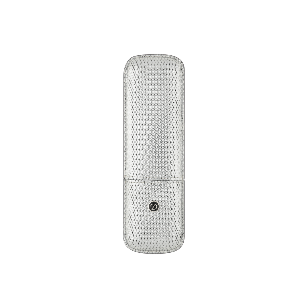 S.T. Dupont Rigid Two-Pen Case Silvery Mesh