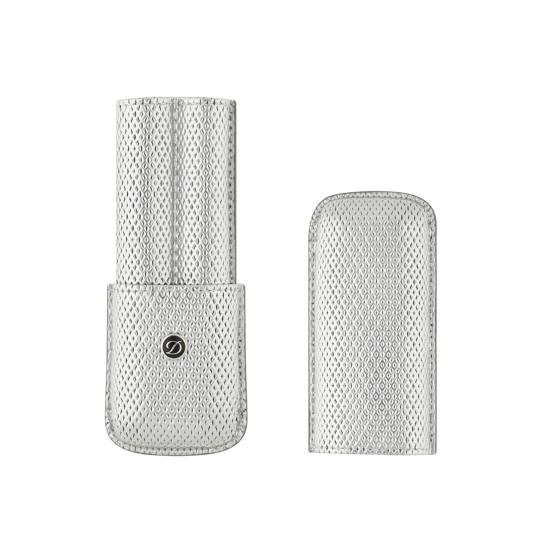 S.T. Dupont Rigid Two-Pen Case Silvery Mesh 3