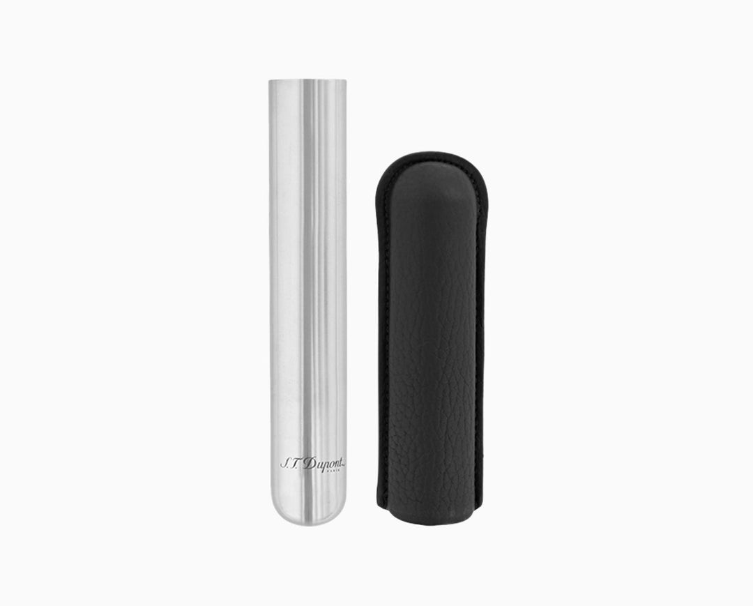 S.T. Dupont Single-Cigar Case Black Grain & Chrome 3