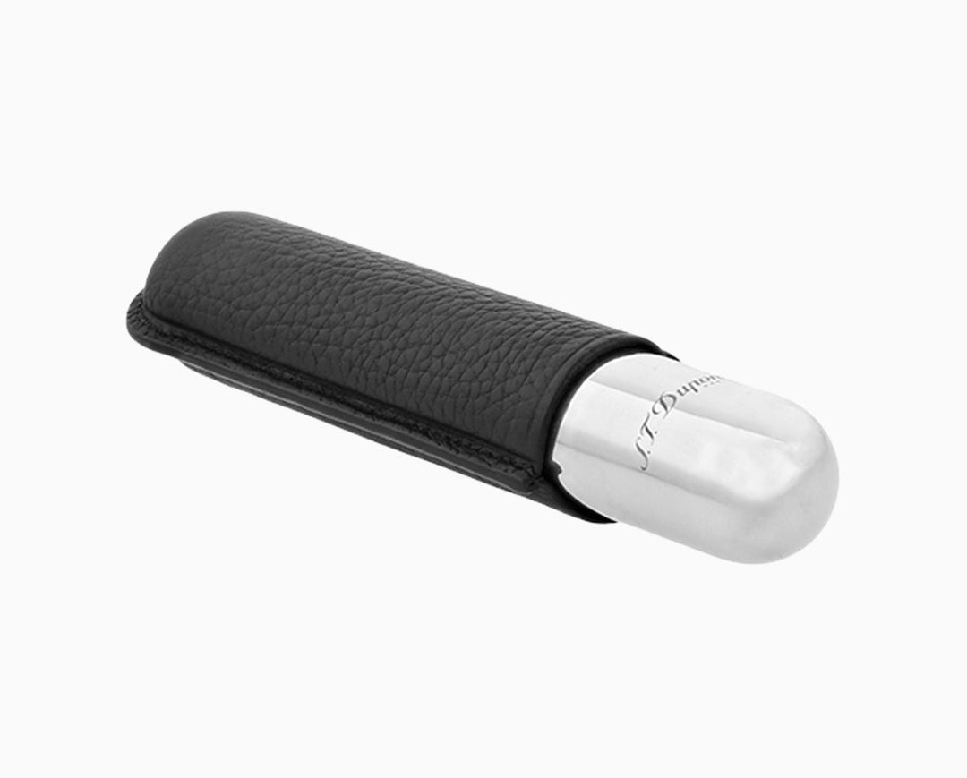 S.T. Dupont Single-Cigar Case Black Grain & Chrome 4