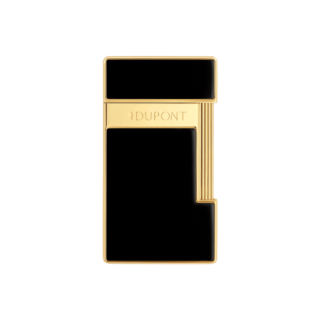 S.T. Dupont Slimmy Black Lacquer and Golden Lighter
