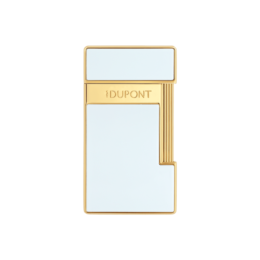 S.T. Dupont Slimmy White Lacquer and Golden Lighter