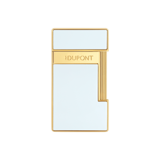 S.T. Dupont Slimmy White Lacquer and Golden Lighter