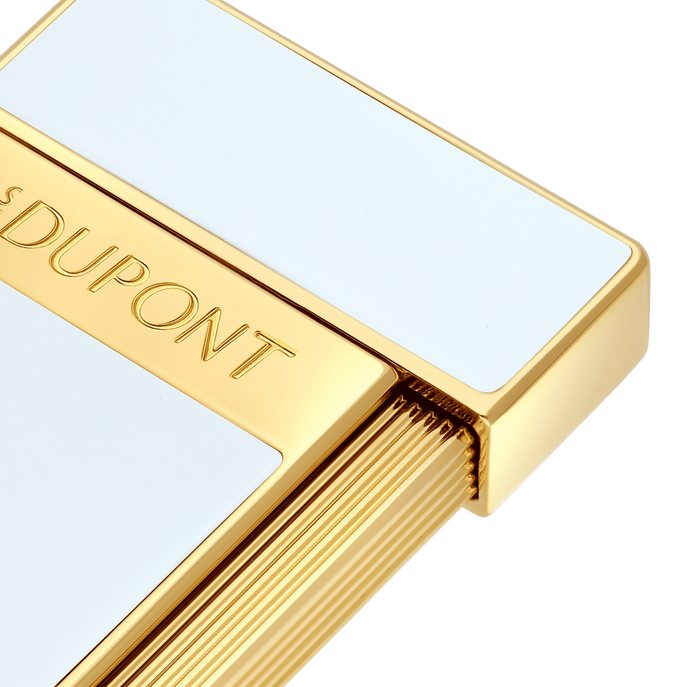 S.T. Dupont Slimmy White Lacquer and Golden Lighter 2