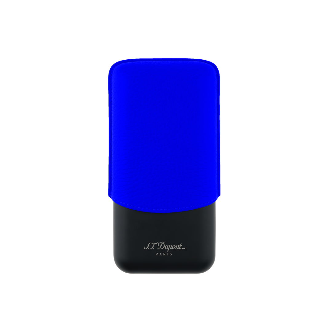 S.T. Dupont Three-Cigar Case Fluo Blue