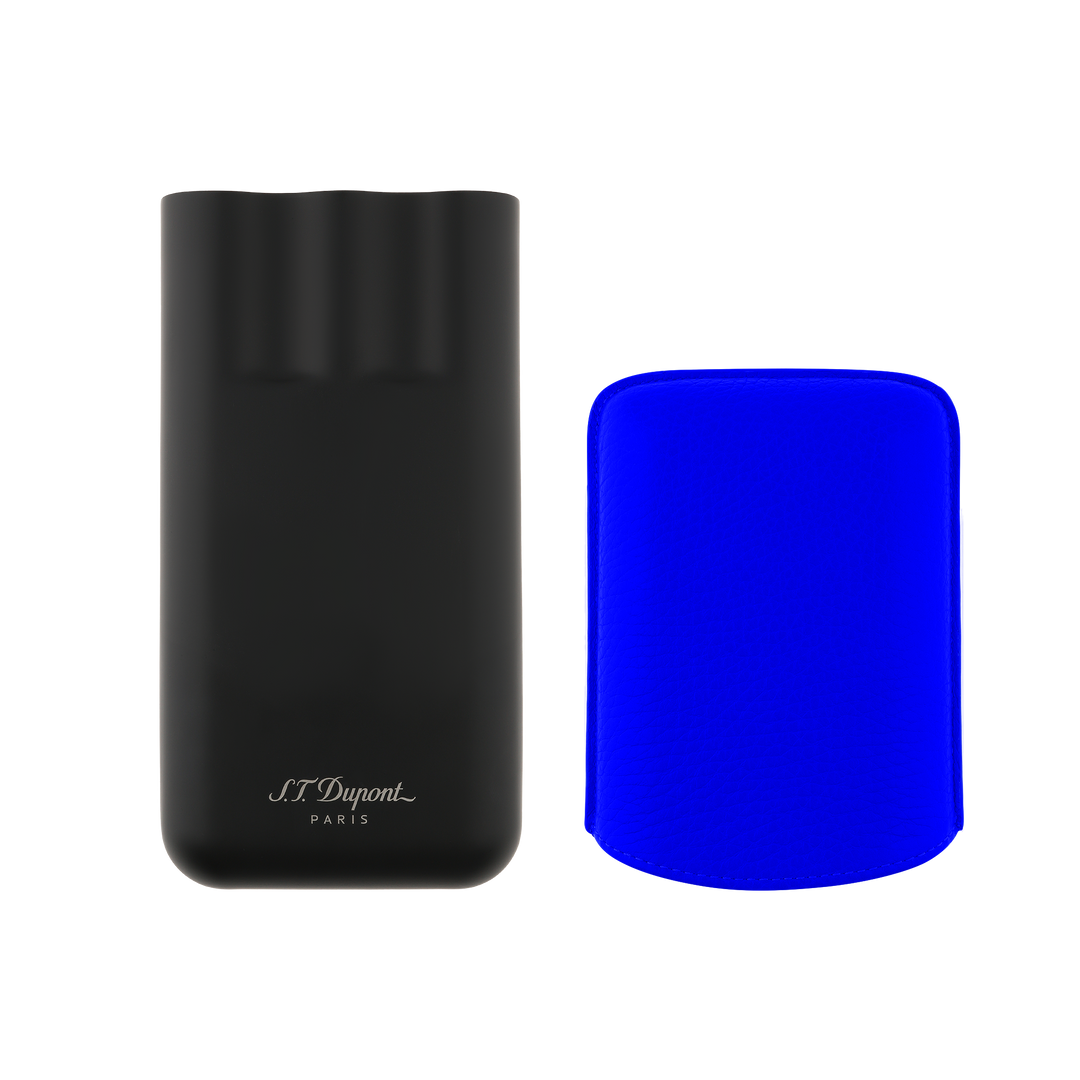 S.T. Dupont Three-Cigar Case Fluo Blue 2