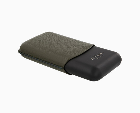 S.T. Dupont Three-Cigar Case Khaki Grain & Matte 4