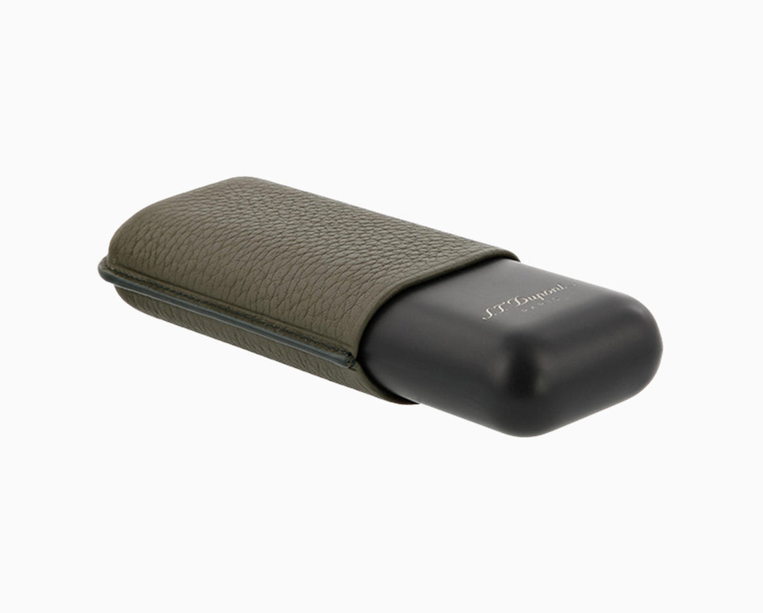 S.T. Dupont Two-Cigar Case Khaki Grain & Matte 4
