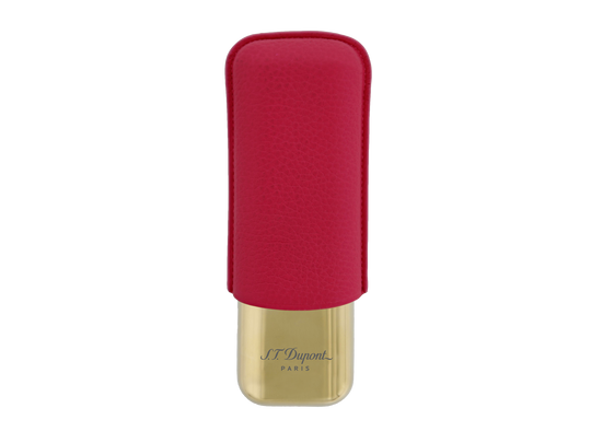 S.T. Dupont Two-Cigar Case Pink Grain & Golden