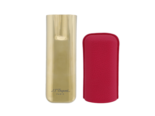 S.T. Dupont Two-Cigar Case Pink Grain & Golden 2
