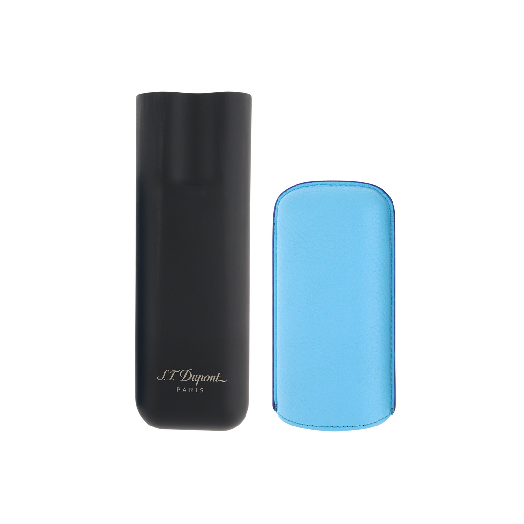 S.T. Dupont Two-Cigar Case Turquoise Grain & Matte 3