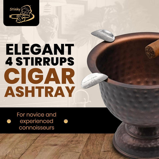 Stinky Cigar Stinky Tall 4 Stirrup Ashtray in Gold & Black Antique - view 4