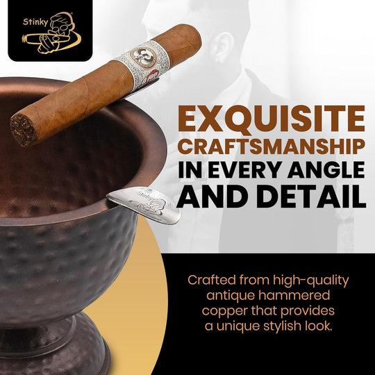 Stinky Cigar Stinky Tall 4 Stirrup Ashtray in Gold & Black Antique - view 5