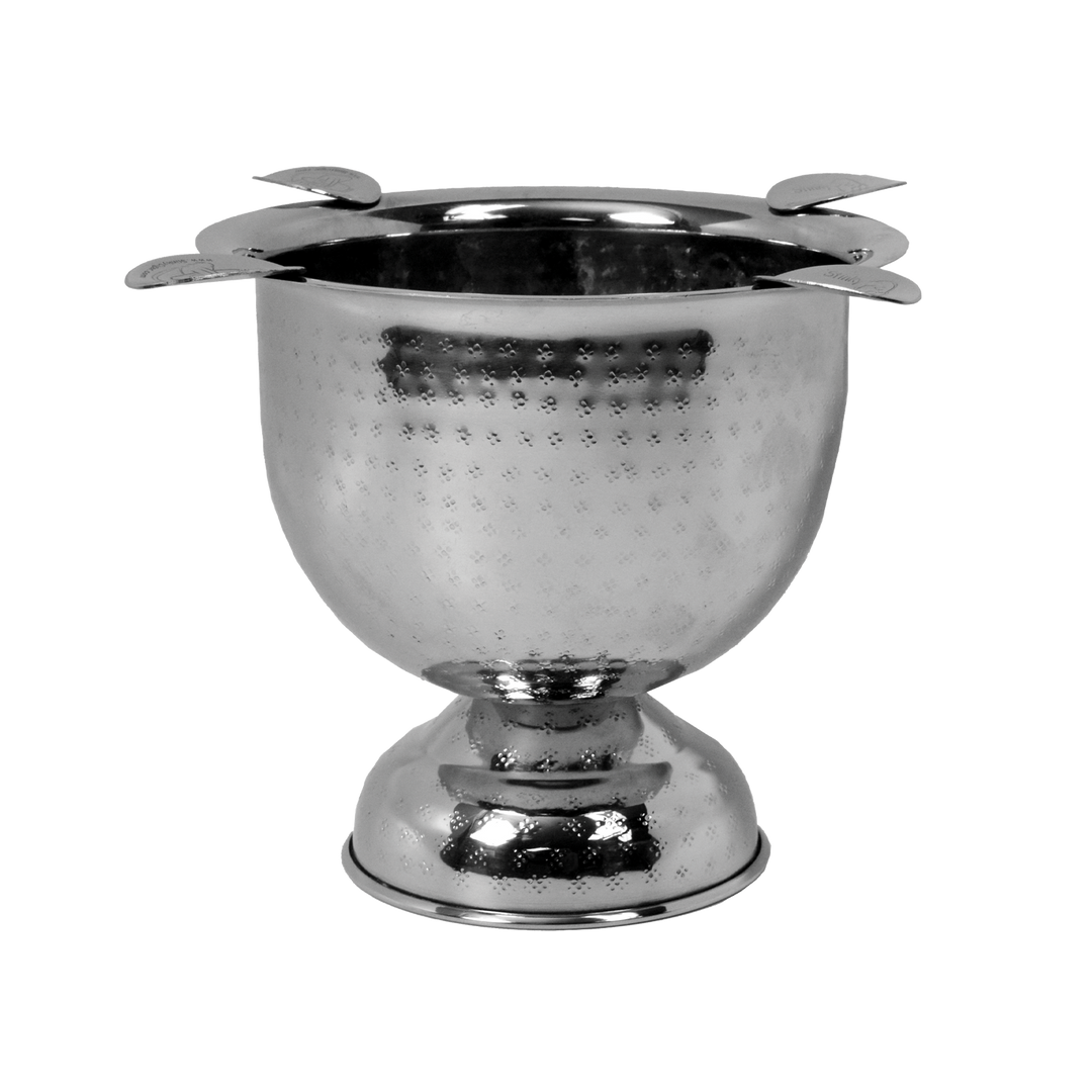 Stinky Cigar Stinky Tall 4 Stirrup Ashtray in Hammered Stainless Steel