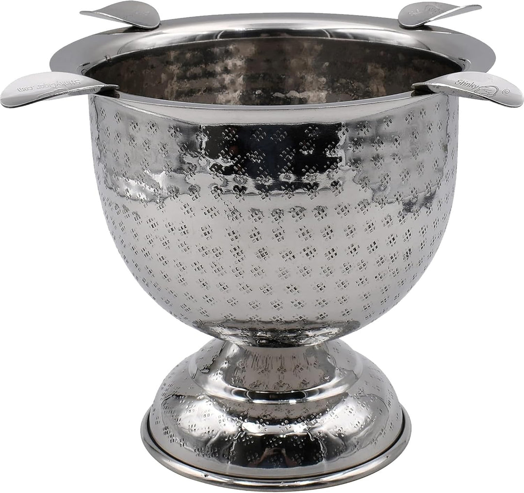 Stinky Cigar Stinky Tall 4 Stirrup Ashtray in Hammered Stainless Steel - view 2