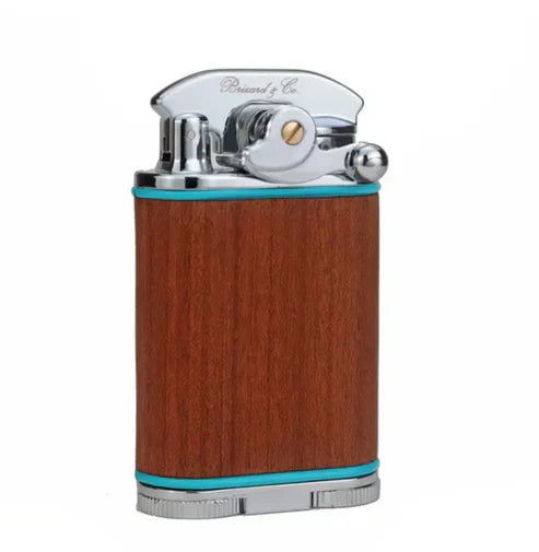 Brizard and Co – Gatsby Table Lighter – Positano "African Mahogany & Turquoise Pipping"