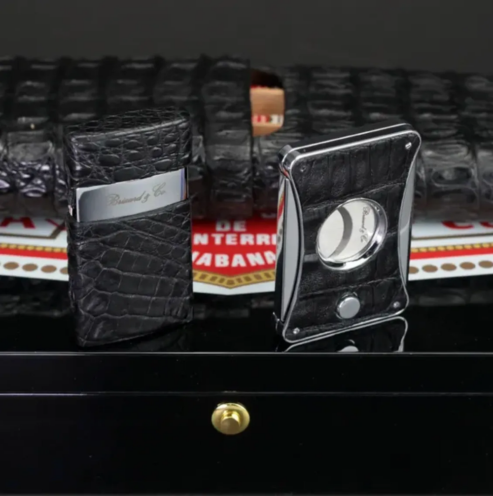 Brizard and Co - The "Elite Series 2" Cutter - Genuine Black Caiman Alligator (Alligator)