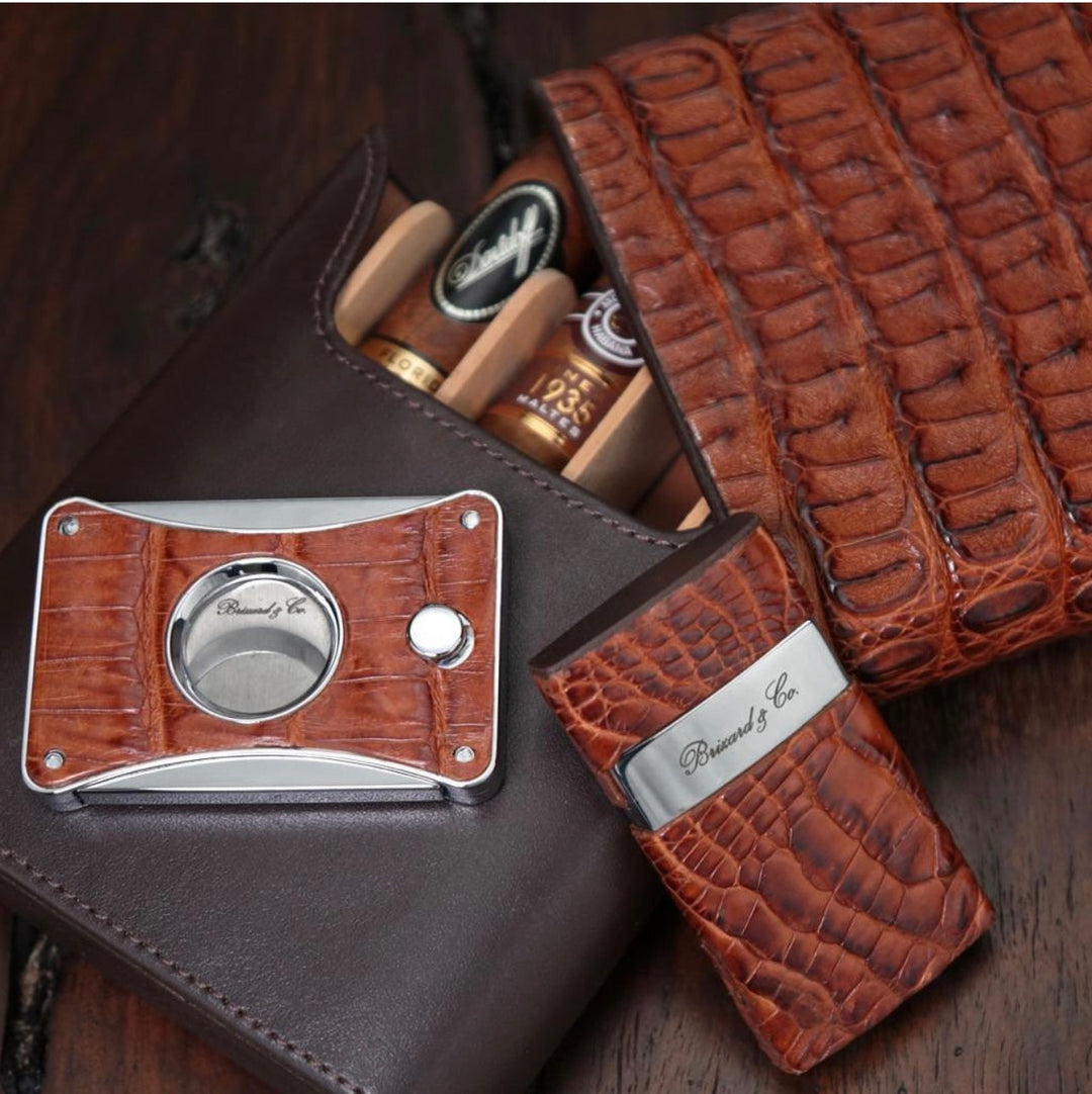 Brizard and Co - The "Elite Series 2" Cutter - Genuine Cognac Caiman Alligator (Alligator)