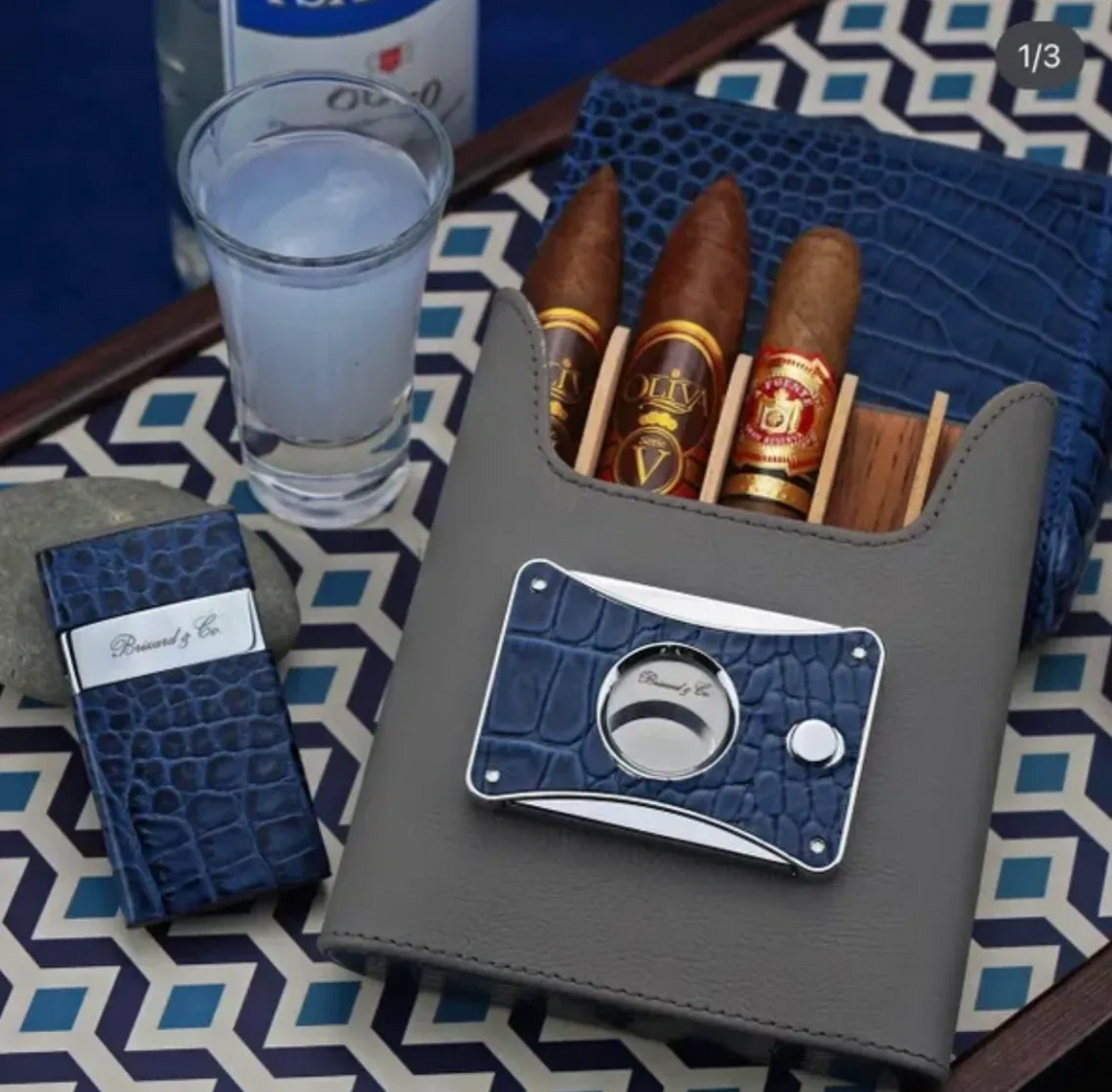 Brizard and Co - The "Elite Series 2" Cutter - Indigo Croco Pattern (Leather)