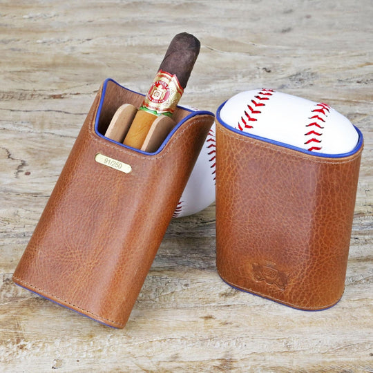 Brizard and Co - The "Show Band" 3 Cigar Case - "Home Run" Collection (Limited Edition) (Leather)