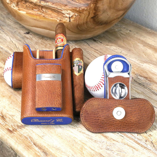 Brizard and Co - The "Show Band" 3 Cigar Case - "Home Run" Collection (Limited Edition) (Leather)