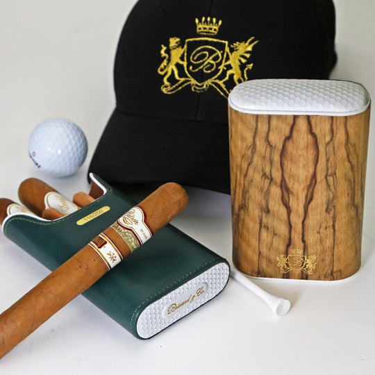 Brizard and Co - The "Show Band" 3 Cigar Case - Golf Heritage Collection (Limited Edition) (Leather)