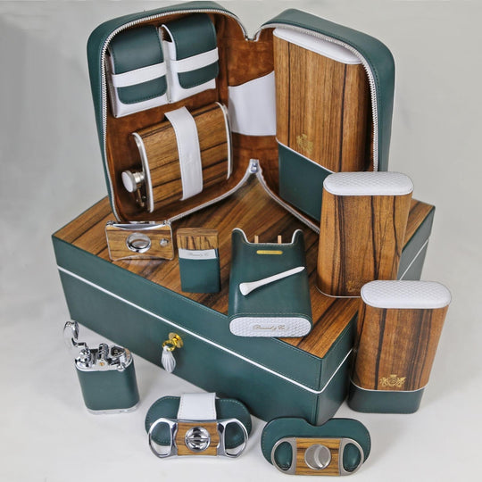 Brizard and Co - The "Show Band" 3 Cigar Case - Golf Heritage Collection (Limited Edition) (Leather)