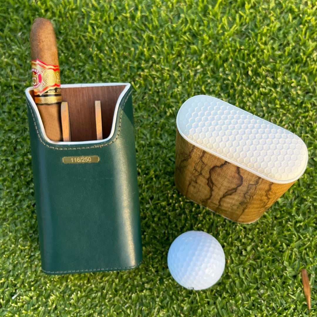 Brizard and Co - The "Show Band" 3 Cigar Case - Golf Heritage Collection (Limited Edition) (Leather)