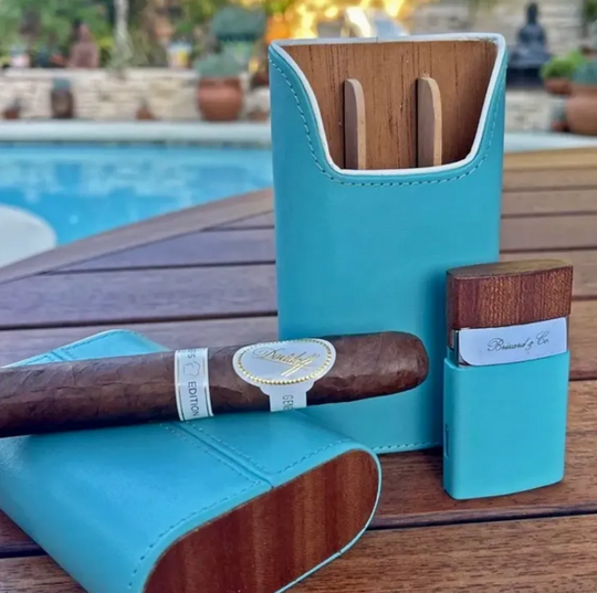 Brizard and Co - The "Show Band" 3 Cigar Case - Positano Collection (Leather)