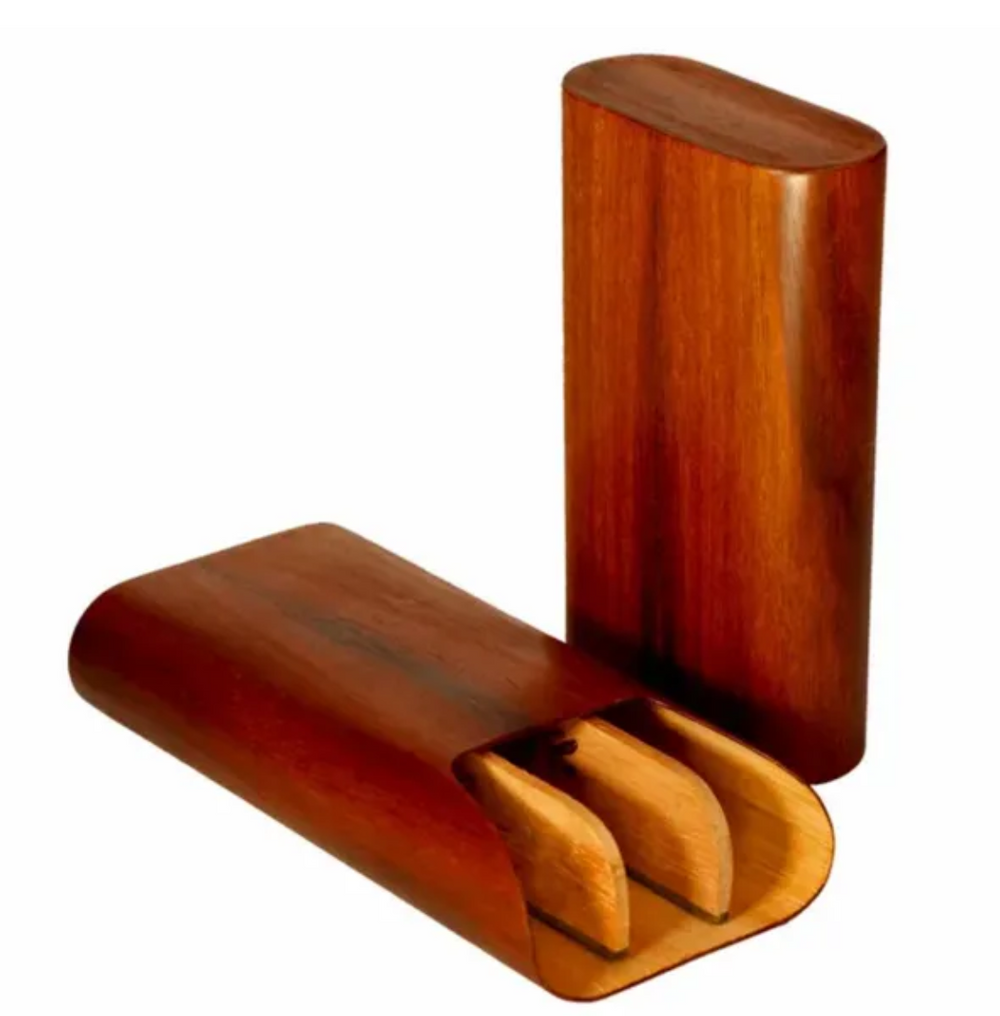 Brizard and Co - The "Show Band" 3 Cigar Case - Rosewood (Exotic Wood)