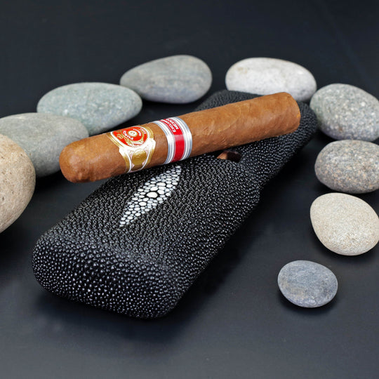 Brizard and Co - The "Show Band" 3 Cigar Case - Stingray (Stingray)