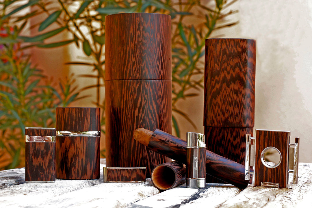 Brizard and Co - The "Show Band" 3 Cigar Case - Wenge (Exotic Wood)