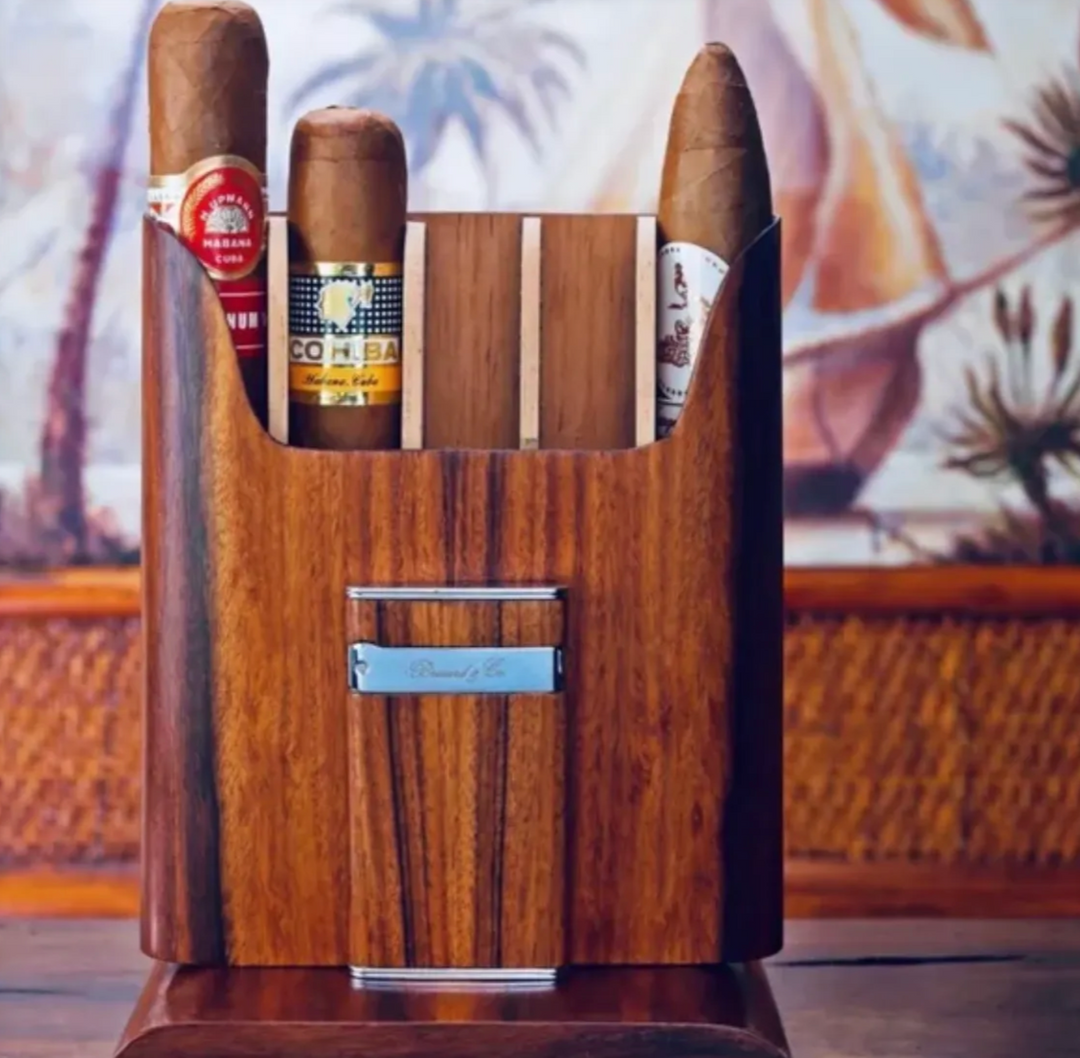 Brizard and Co - The "Show Band" 5 Cigar Case - Rosewood (Exotic Wood)