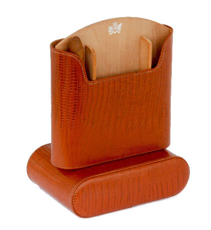 Brizard and Co - The "Show Band" Travel Humidor - Lizard Pattern Havana (Leather)