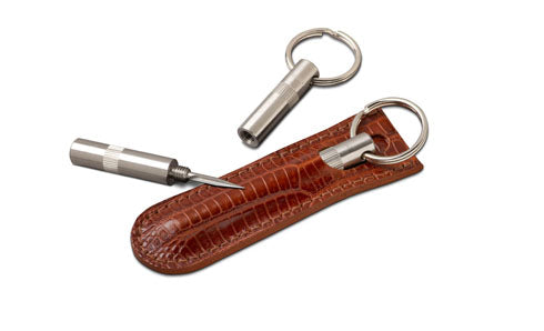 Brizard and Co - The "Trilogy" Cigar Punch - Lizard Pattern Havana (Leather)