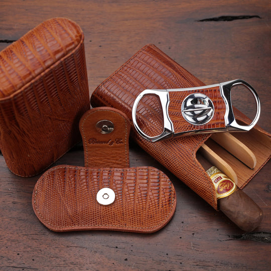 Brizard and Co - The "V" Cutter - Havana Lizard Pattern (Leather)