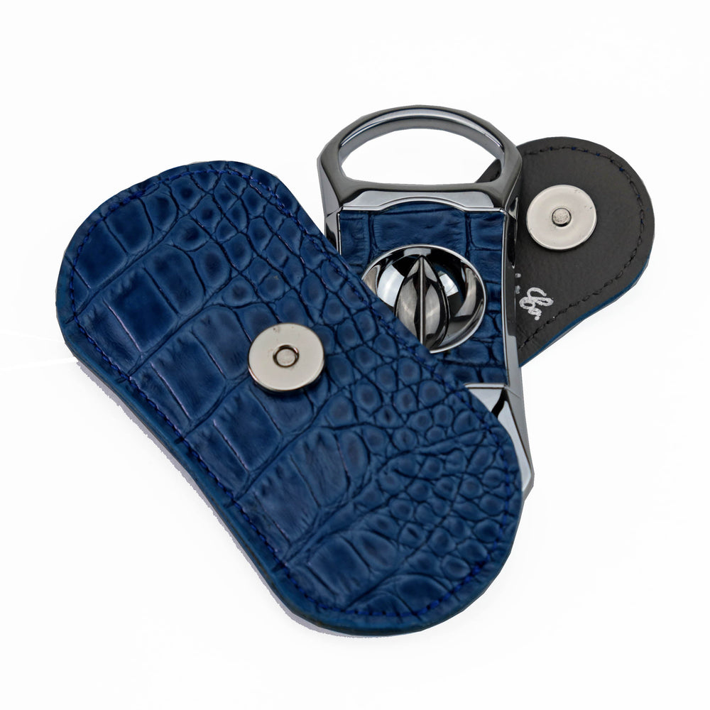 Brizard and Co - The "V" Cutter - Indigo Croco Pattern (Leather)