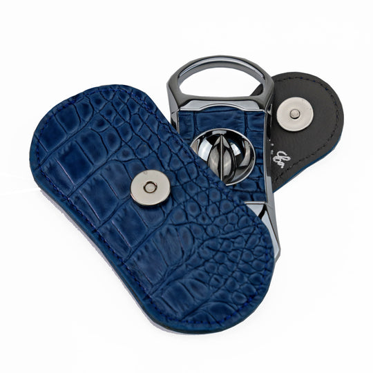 Brizard and Co - The "V" Cutter - Indigo Croco Pattern (Leather)