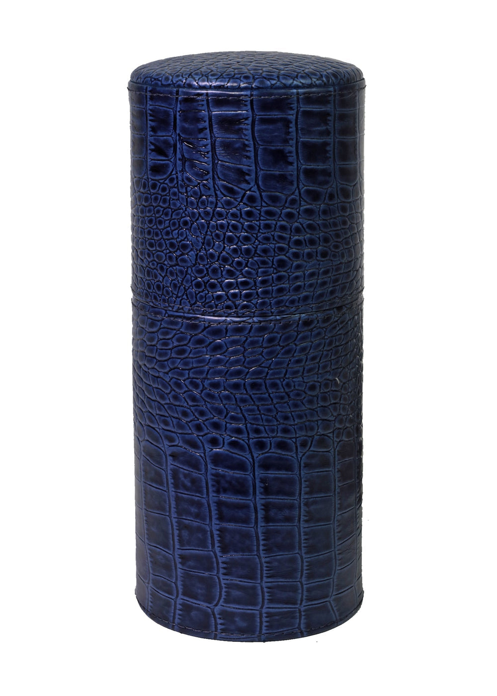 Brizard and Co - The Cylindrical Desk Humidor - Indigo Croco Pattern (Leather)