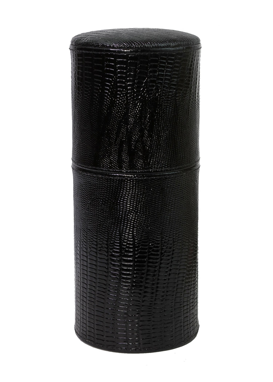 Brizard and Co - The Cylindrical Desk Humidor - Lizard Pattern Black (Leather)