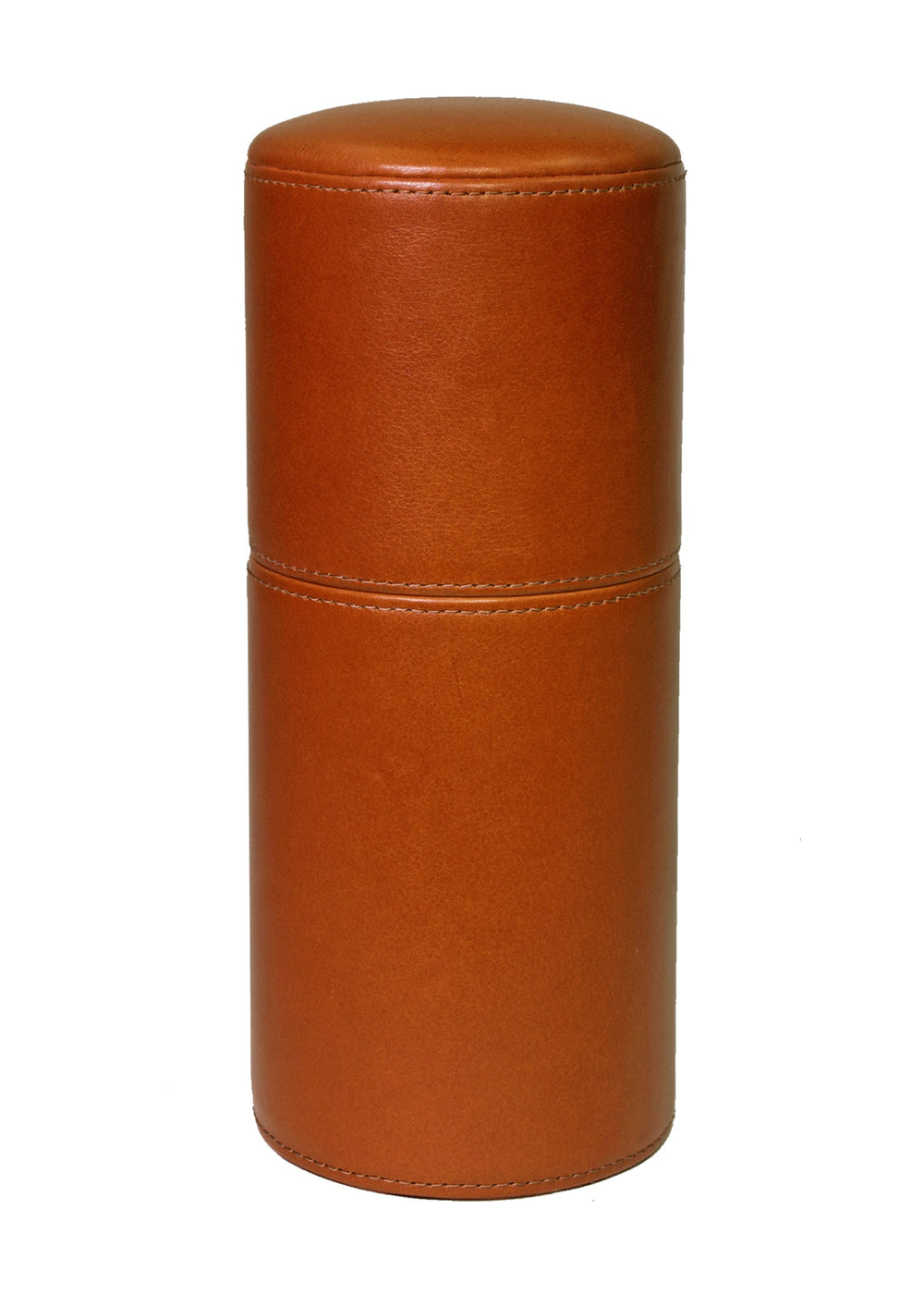 Brizard and Co - The Cylindrical Desk Humidor - Tan Leather (Leather)